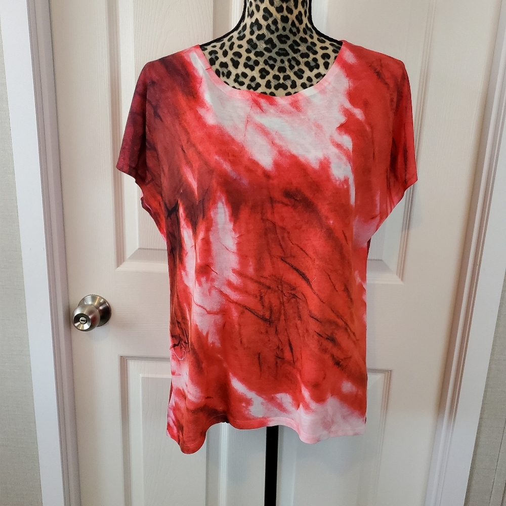 Westbound Petites Tie-Dye Hi-Lo Top